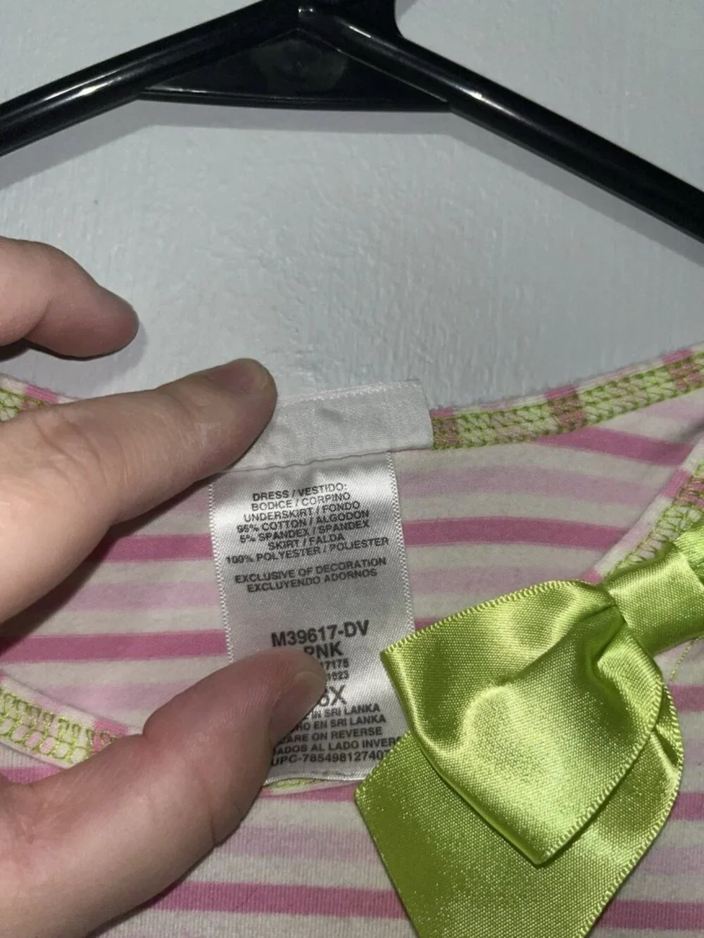 Bonnie Jean Pink and Green Tank Dress Girls 6X - 0649